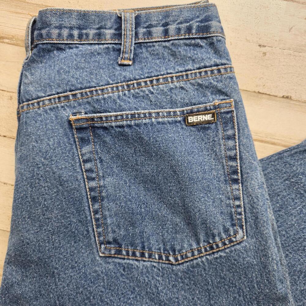 Berne Jeans Men 40x30 5-Pocket Classic Fit Work Cotton Denim Blue Comfort Casual